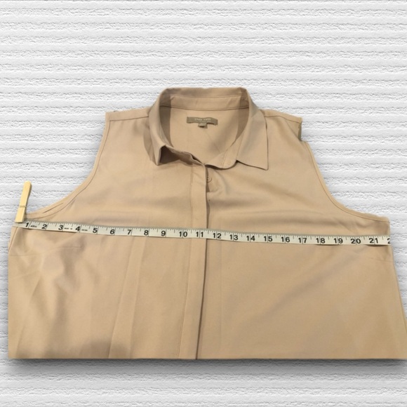 Joan Vass cream button down tunic with high slit - Picture 6 of 12